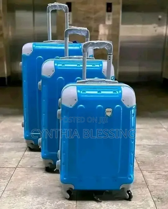 Fiber Suitcase Sky Blue Travel Luggage Bag