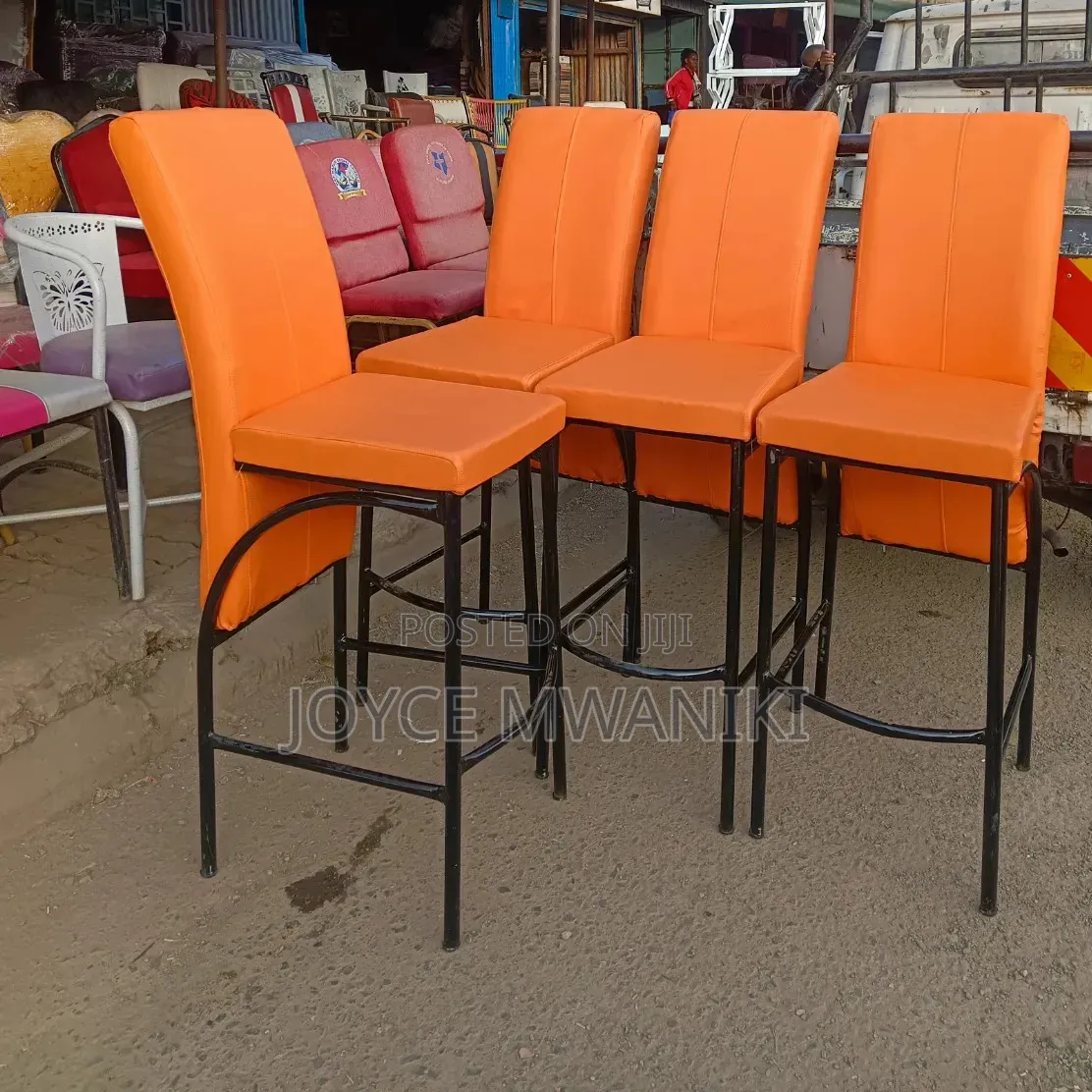 Executive High Bar Chairs, Orange Colour 