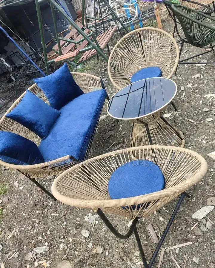 Blue  Cushion Outdoor Set