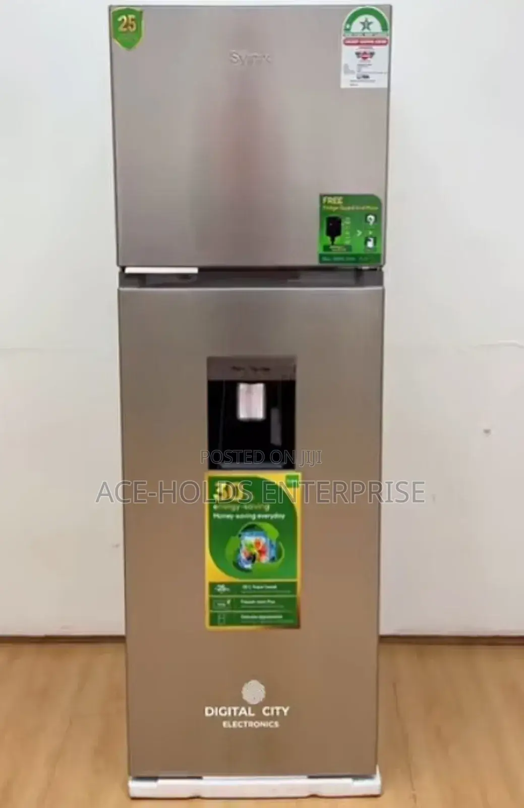 Syinix 257 Litres 2 Door Fridge - External Dispenser (Built-in Guard)