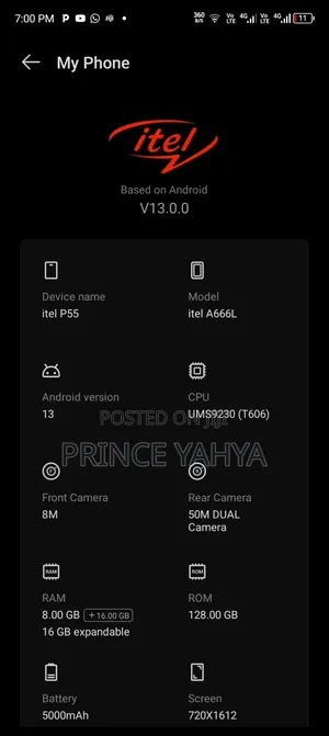 Itel P55 128 GB Rose Gold