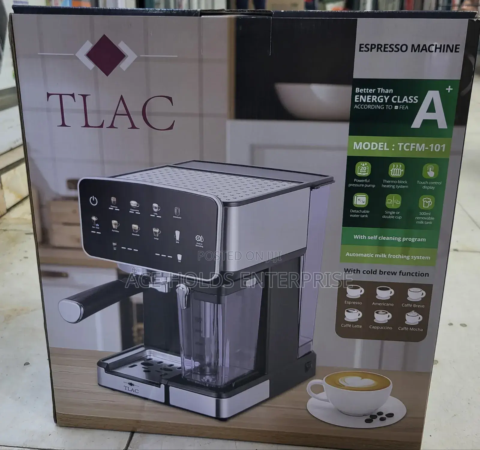 Tlac Espresso Coffee Machine TCFM 101, 1.8l, Automatic Milk Frother