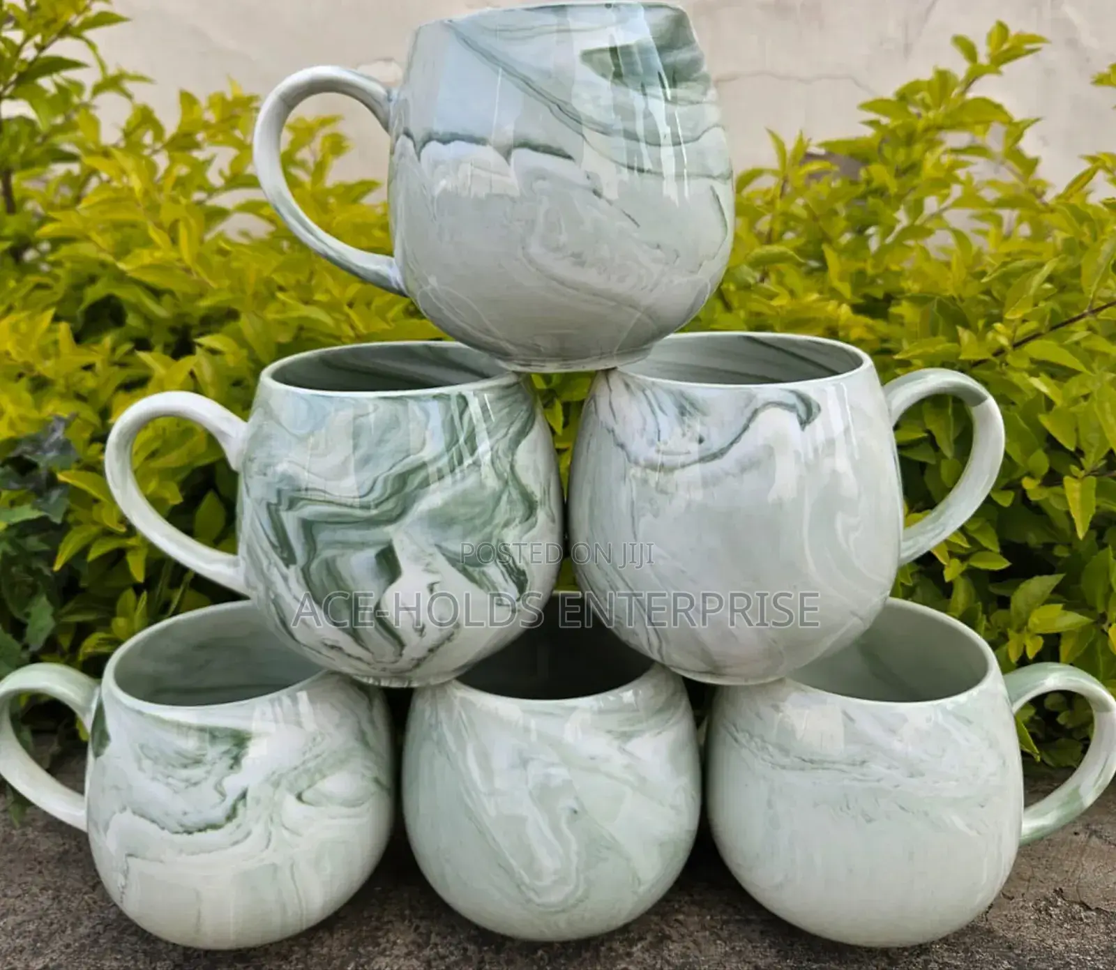 6 Pieces Pot-Like Quality Ceramic Coffee/ Tea Mugs - 470ml