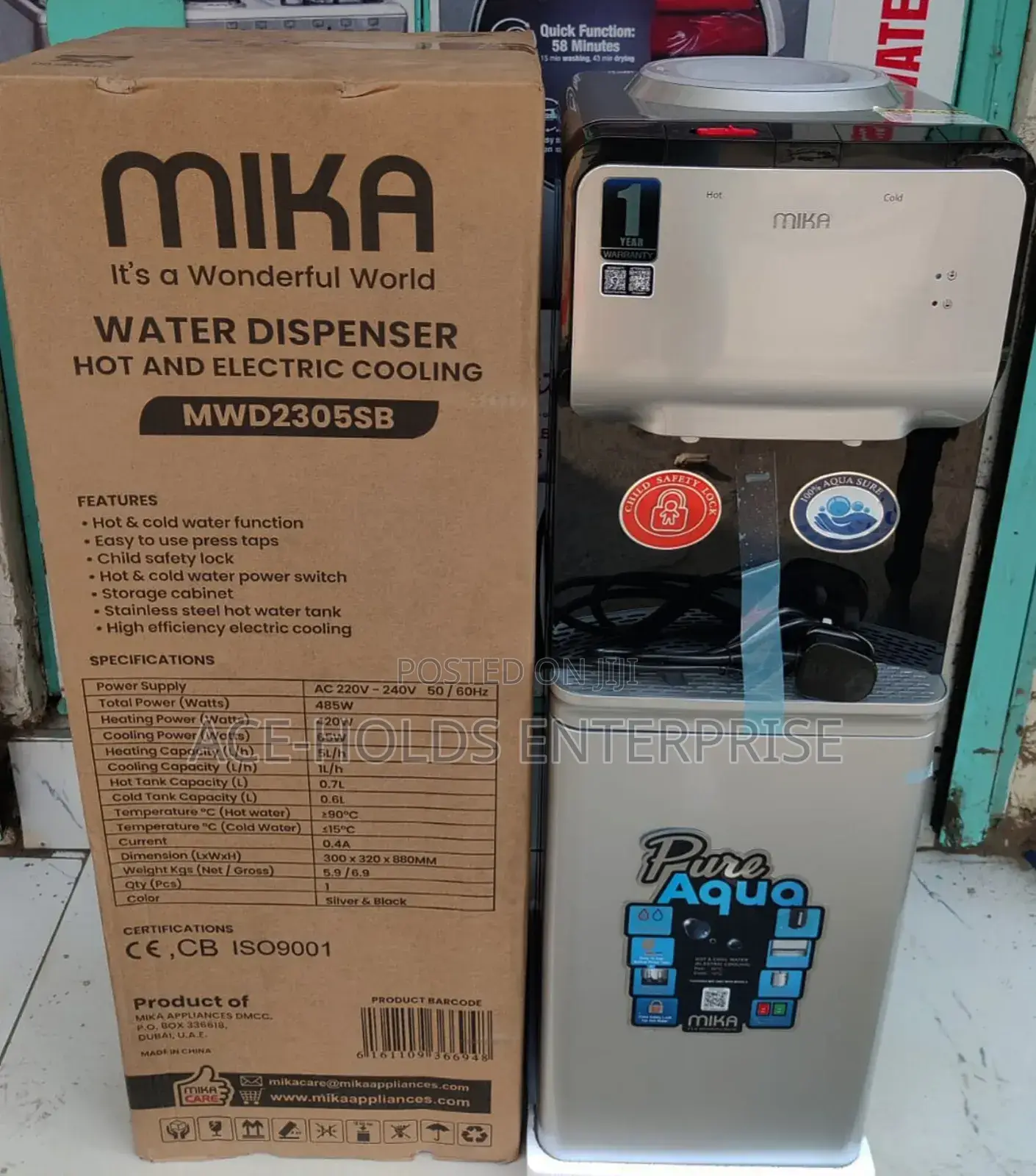Mika Top Load Dispenser MWD-2305 Hot and Cold 2 Water Taps