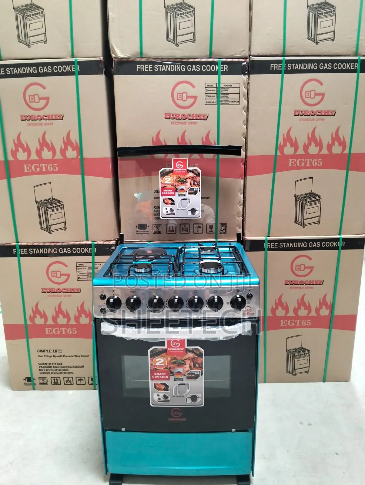 60*65 Eurochef Free Standing 3 Gas Burner