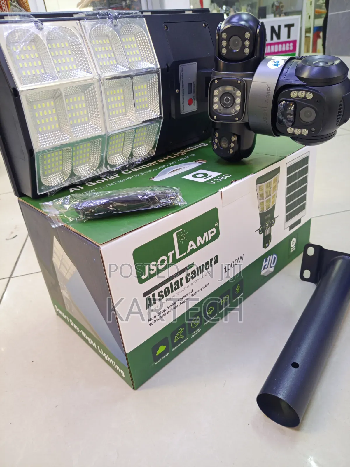 Jsot V380 2 in 1 Ai Solar Camera 1000w Outdoor Security Street Light