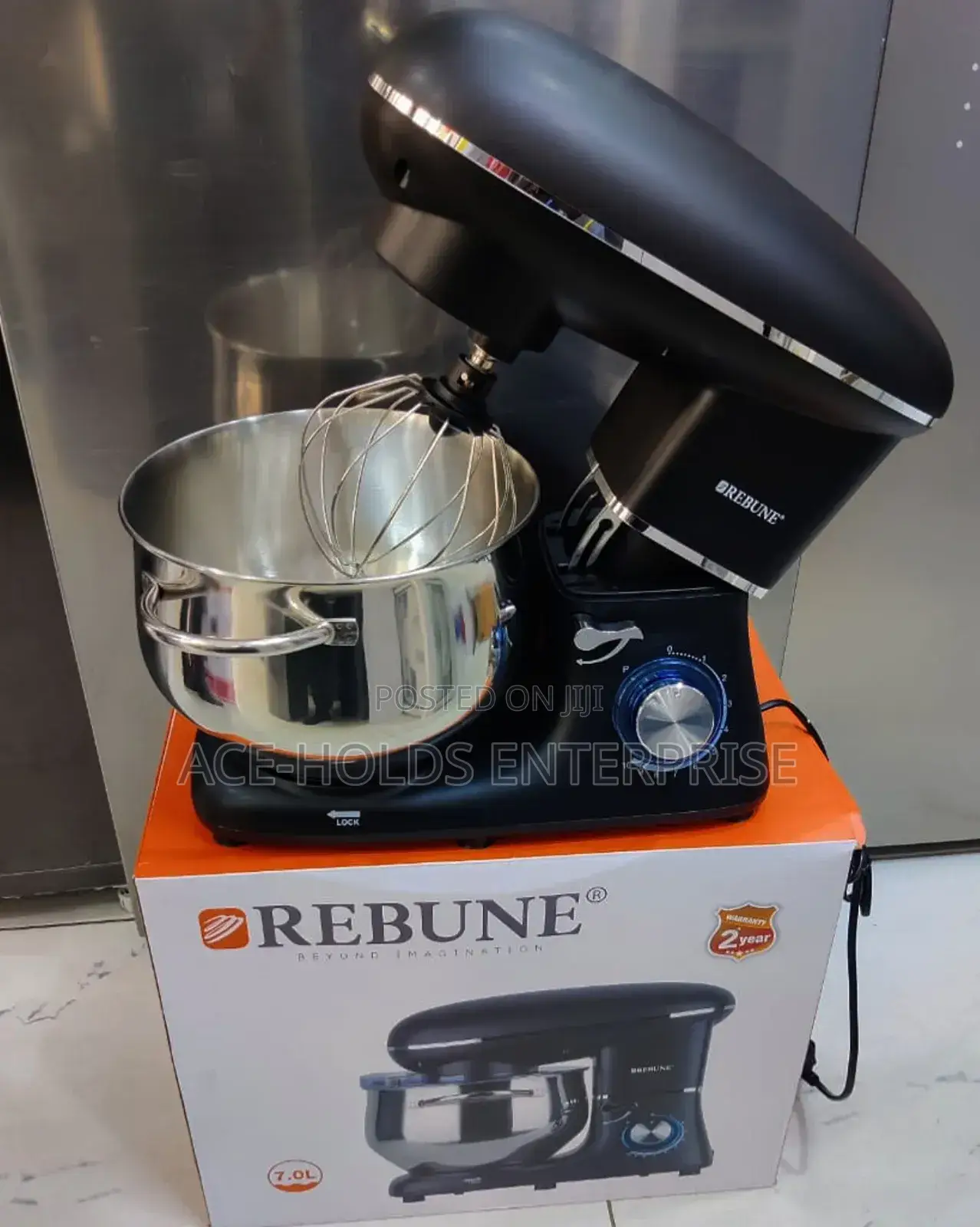 Rebune Stand Mixer - 7 Litres Mix Capacity (Stainless Steel Bowl)