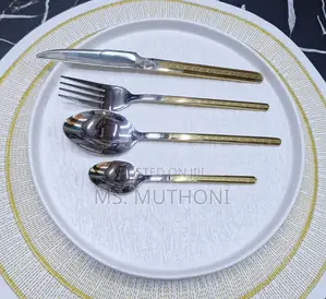 25 PCS Distinct Gold-Colored Handle Ft a Geometric Greek Key Pattern.