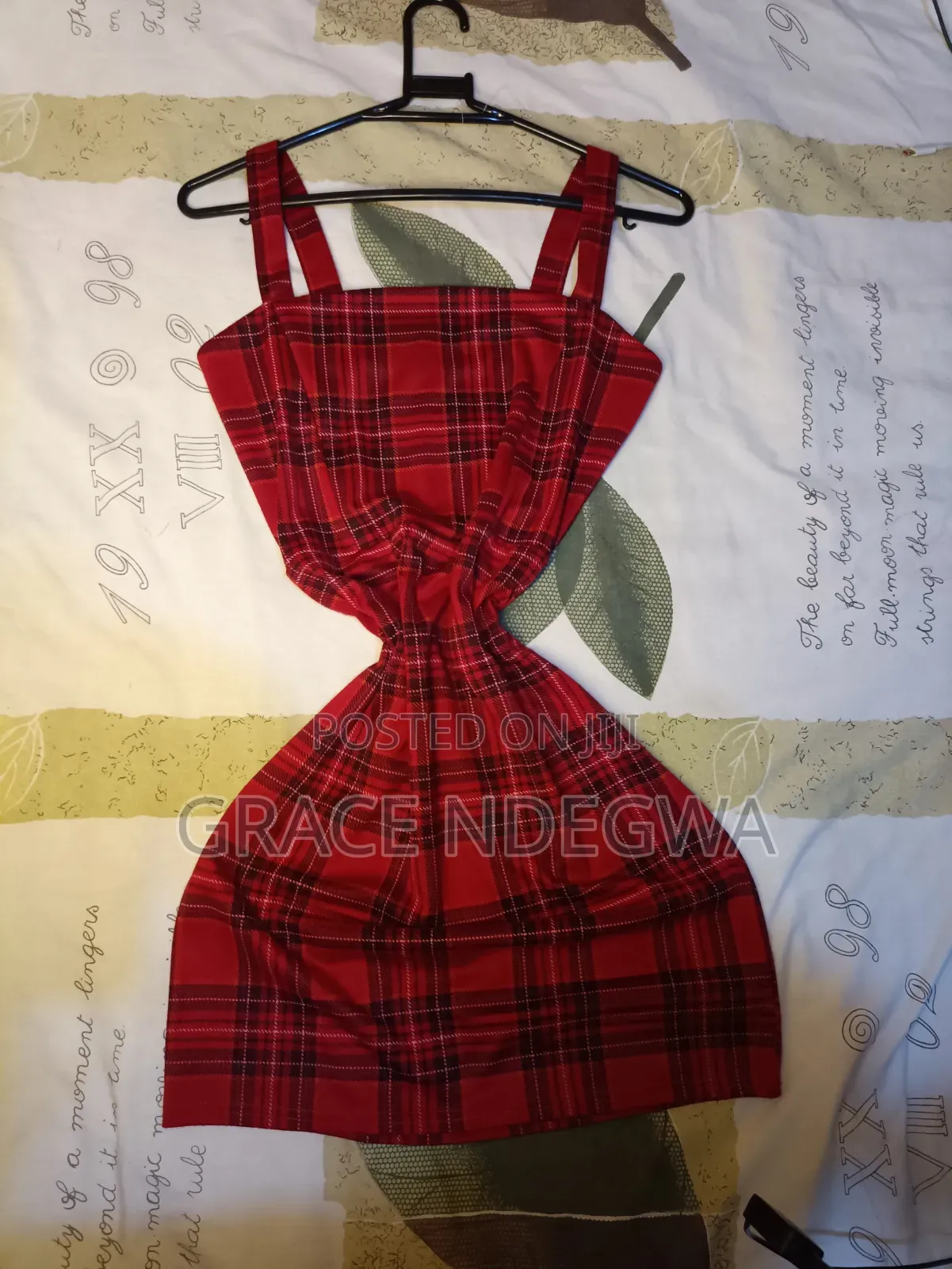 Cute Red Plaid Mini Dress