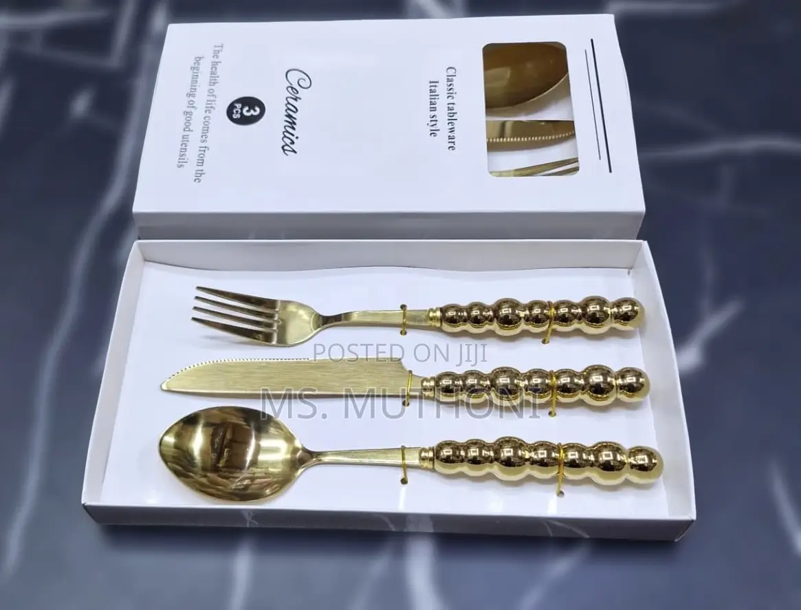3-Piece Set Ft Italian Style With Golden Stainless Steel