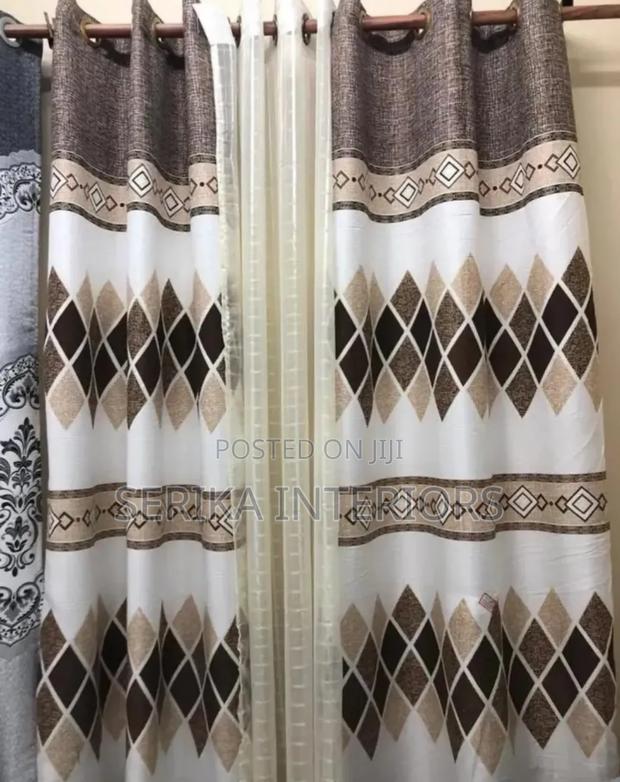 Brown Flowers Curtains Curtains Environmental Friendly - main view