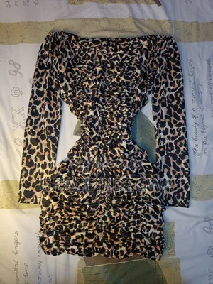 Leopard Print Off Shoulder Mini Dress