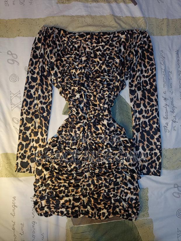 Leopard Print Off Shoulder Mini Dress