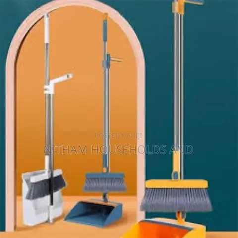Magnetic Broom and Scoop Folding Dustpan Set
