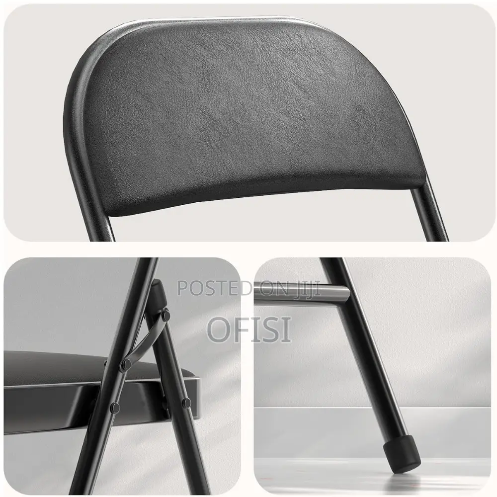 Office Chair; Black Foldable Home Office Study Chair