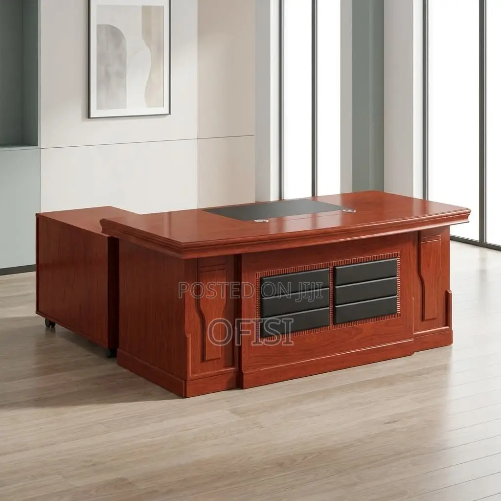 Office Desk; 2m Mahogany Executive Office Desk