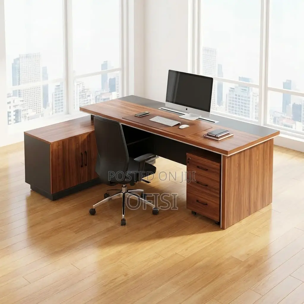 Office Desk; 1.8m Executive Office Desk With Side Drawers