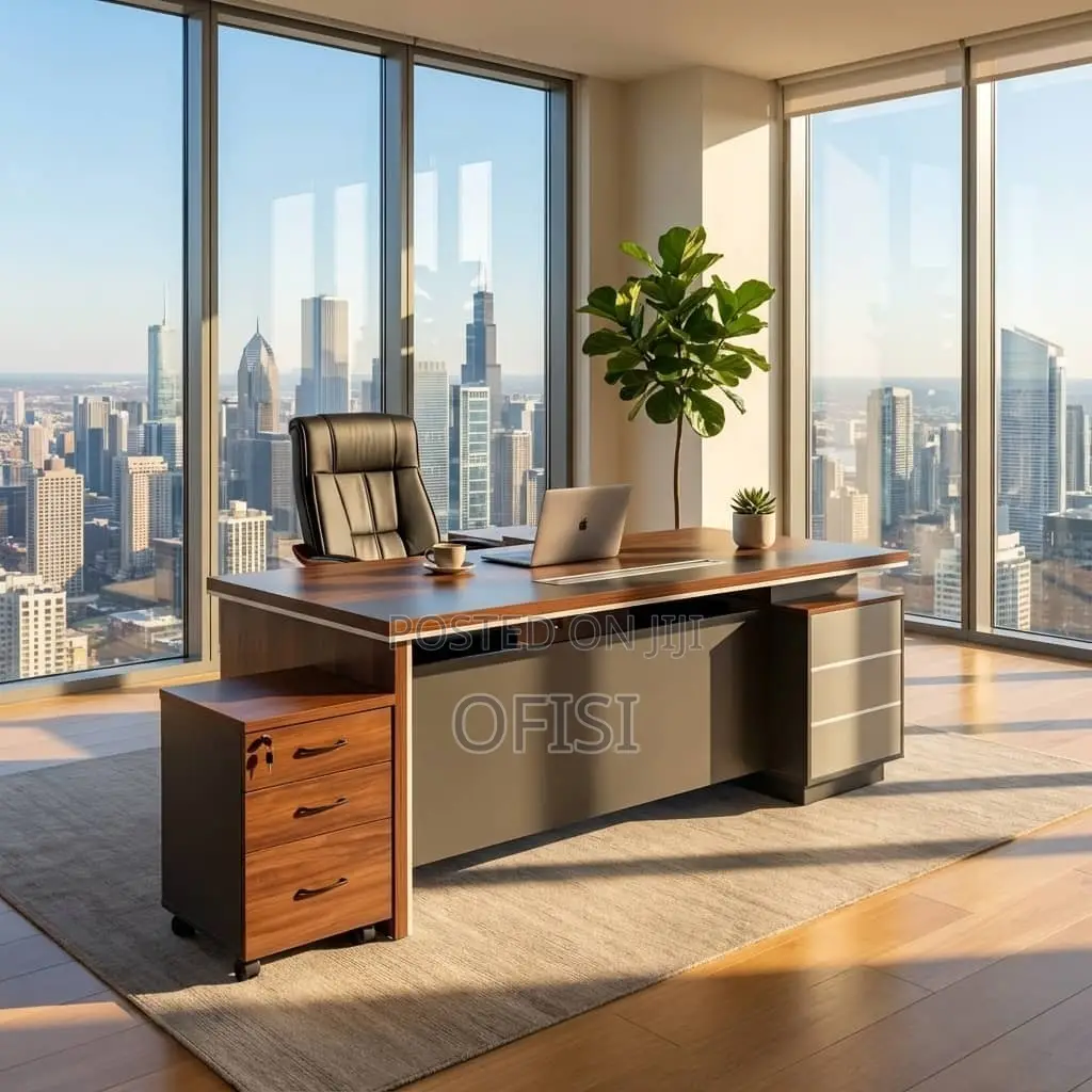 Office Desk; 1.8m Executive Office Desk With Side Drawers