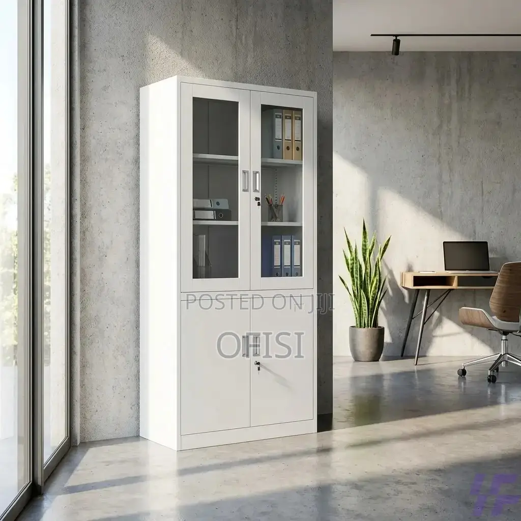 Office Cabinet; Half Glass Steel Office Cabinet