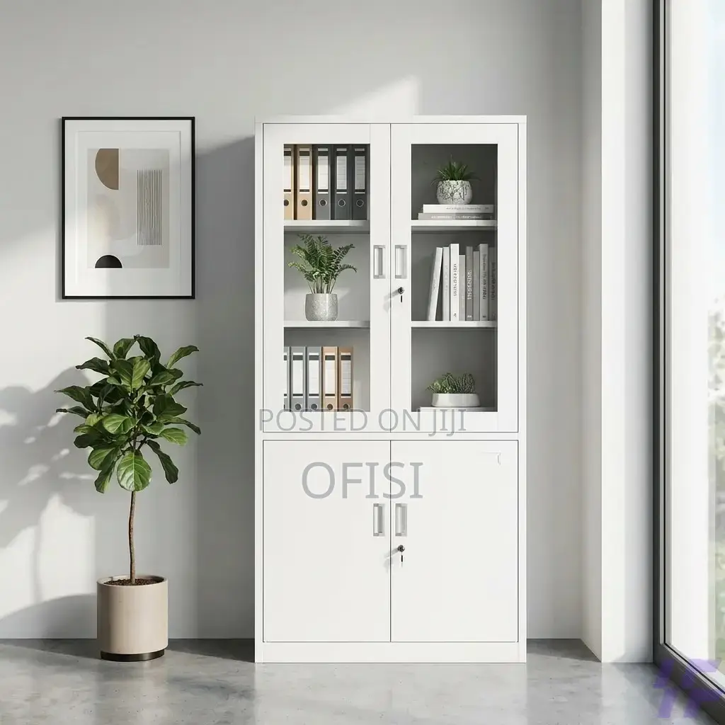 Office Cabinet; Half Glass Steel Office Cabinet