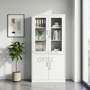 Office Cabinet; Half Glass Steel Office Cabinet