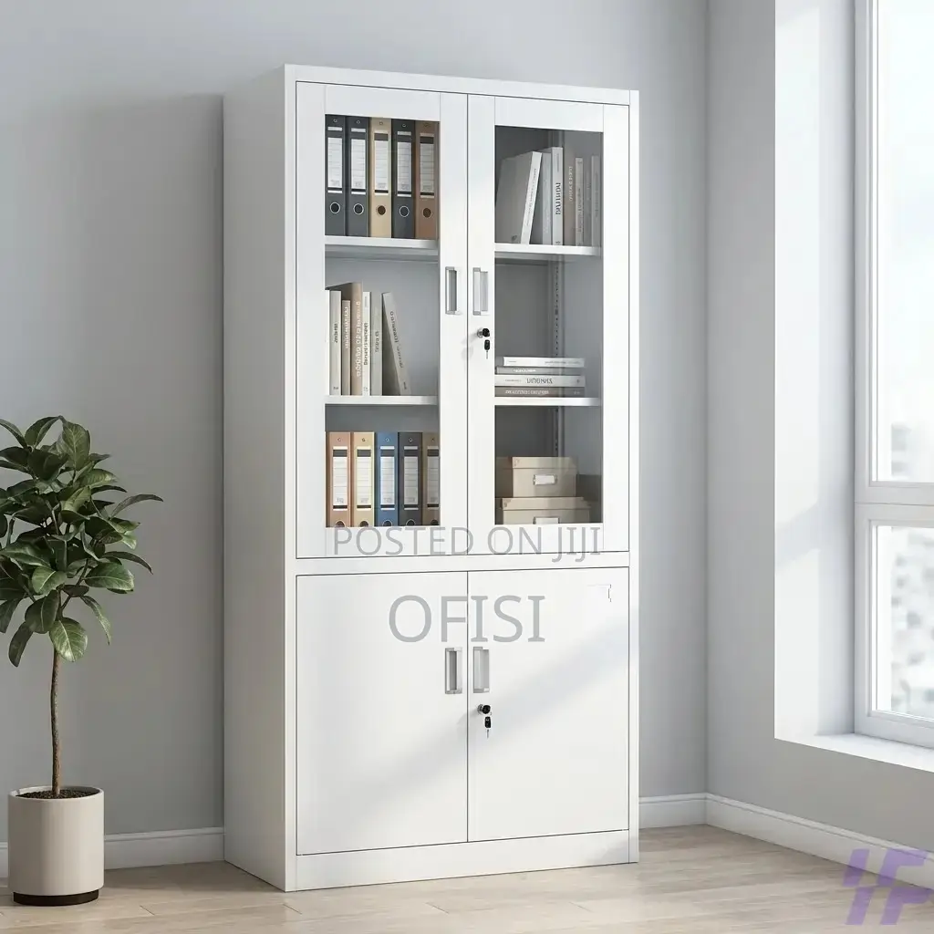 Office Cabinet; Half Glass Steel Office Cabinet