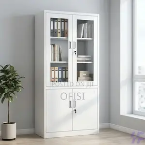 Office Cabinet; Half Glass Steel Office Cabinet