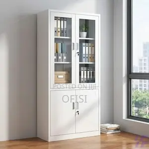 Office Cabinet; Half Glass Steel Office Cabinet