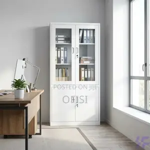 Office Cabinet; Half Glass Steel Office Cabinet