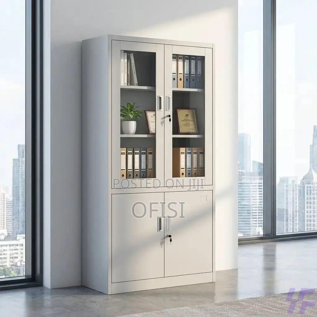 Office Cabinet; Half Glass Steel Office Cabinet