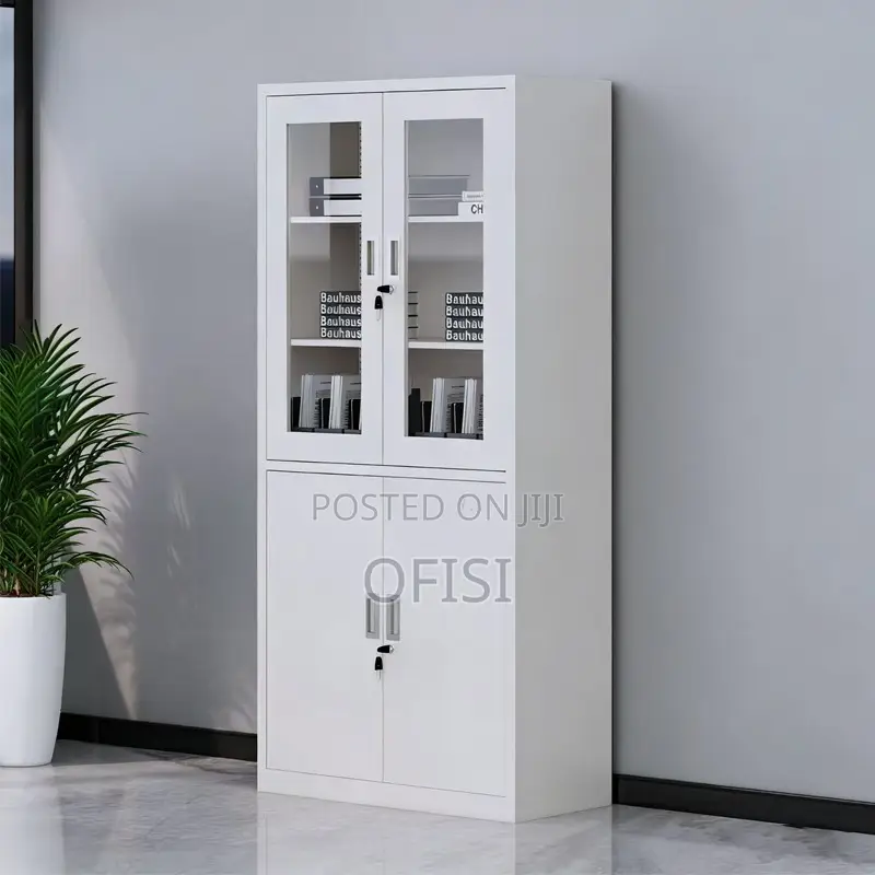 Office Cabinet; Half Glass Steel Office Cabinet