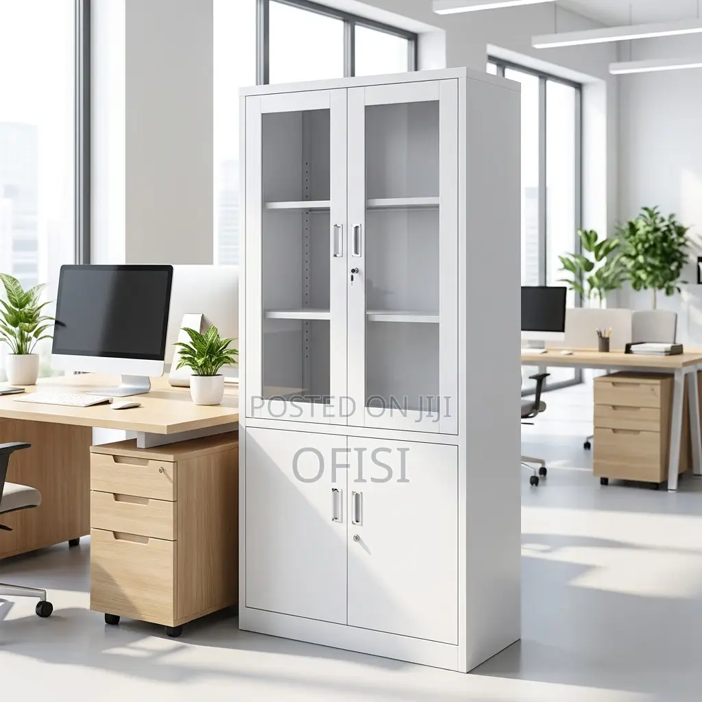 Office Cabinet; Half Glass Steel Office Cabinet