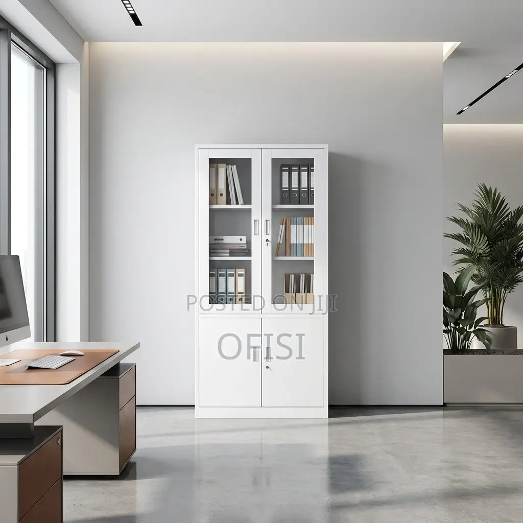 Office Cabinet; Half Glass Steel Office Cabinet