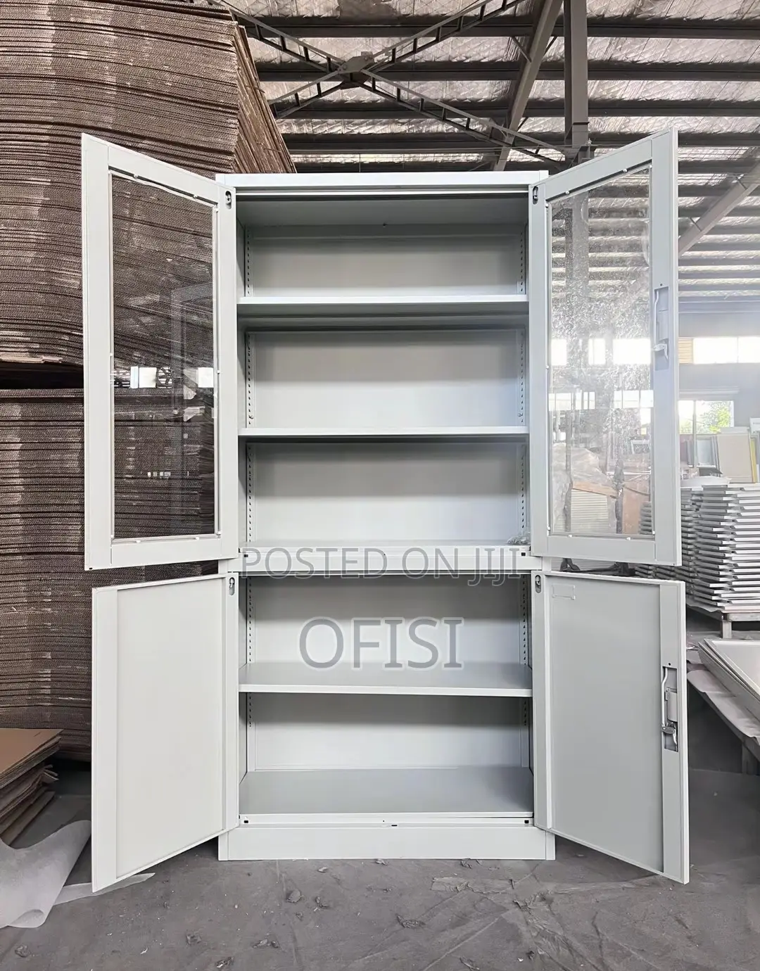Office Cabinet; Half Glass Steel Office Cabinet