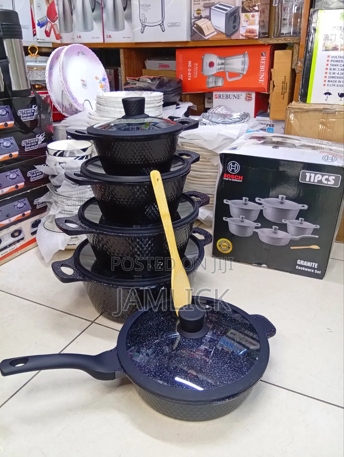 Granite Cookware With Silicone Lid Covers - Sn