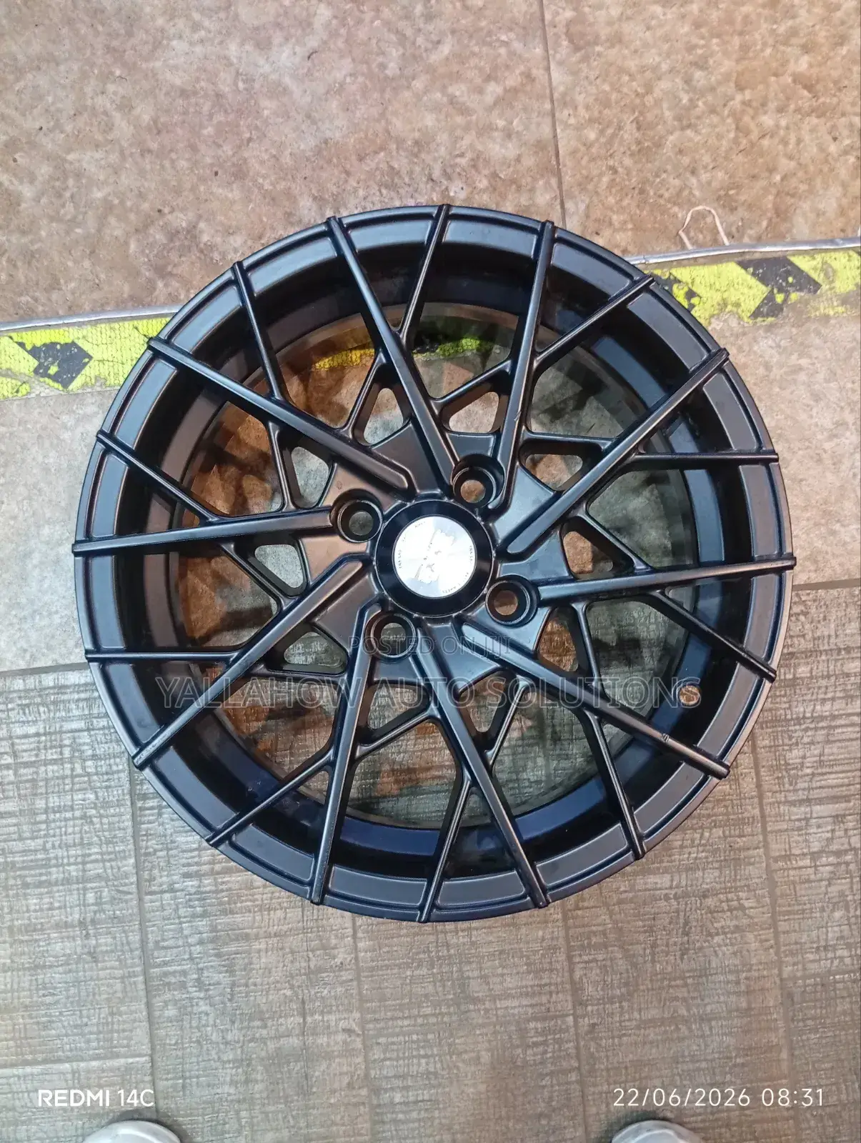 14-Inch 4-Hole Matte Charcoal Mesh Alloy Wheel Rim