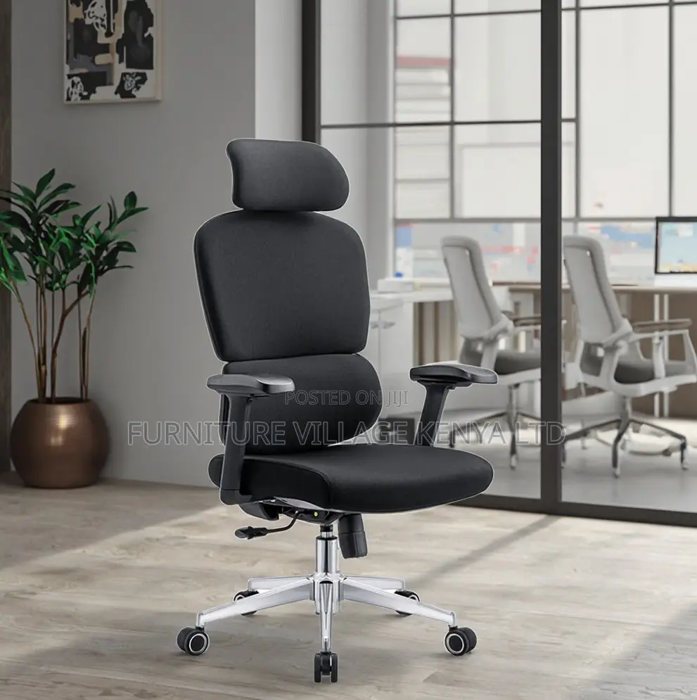 High Back Fabric Office Chair With Lumbar Support