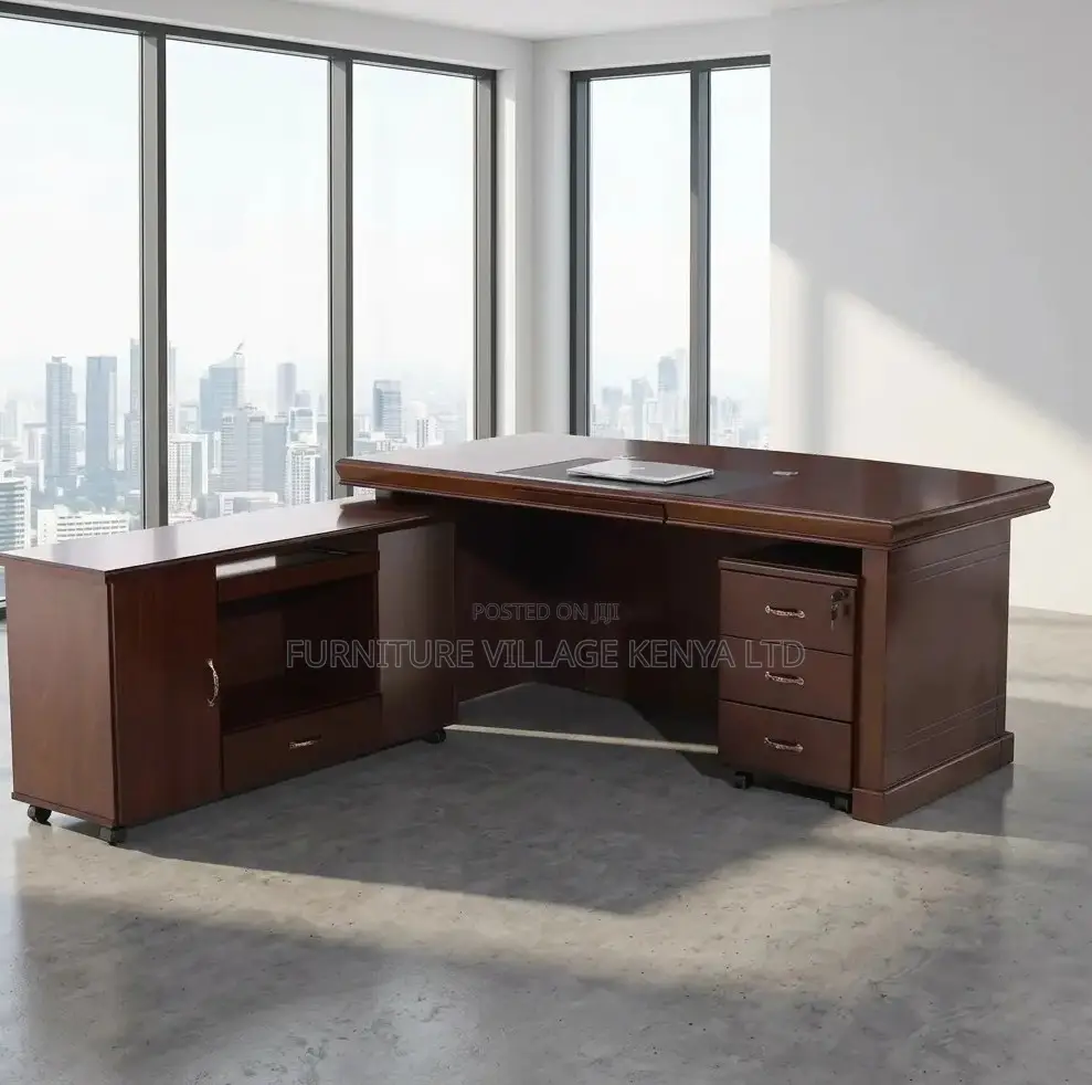 1800mm Office Mahogany Desk With Exetended Drawers