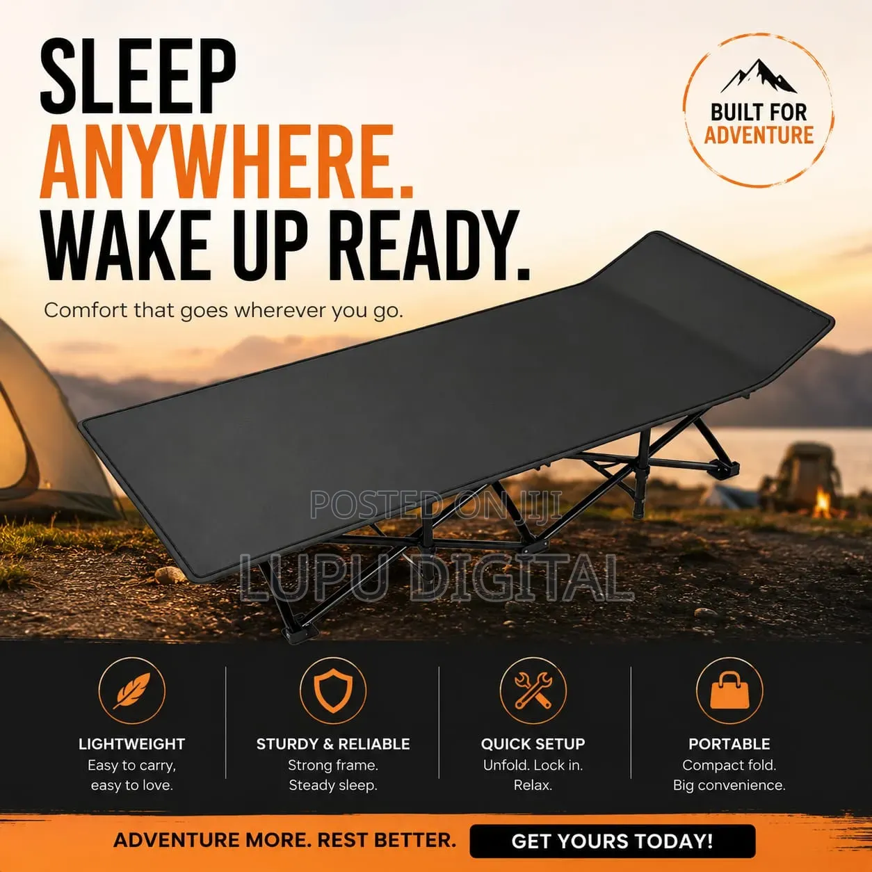Outdoor Travel Camping Bed Ultra Light Folding Bed.