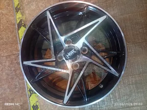 14" HSR Directional Star Rim | 4-Lug Gloss Black Machined Wheel