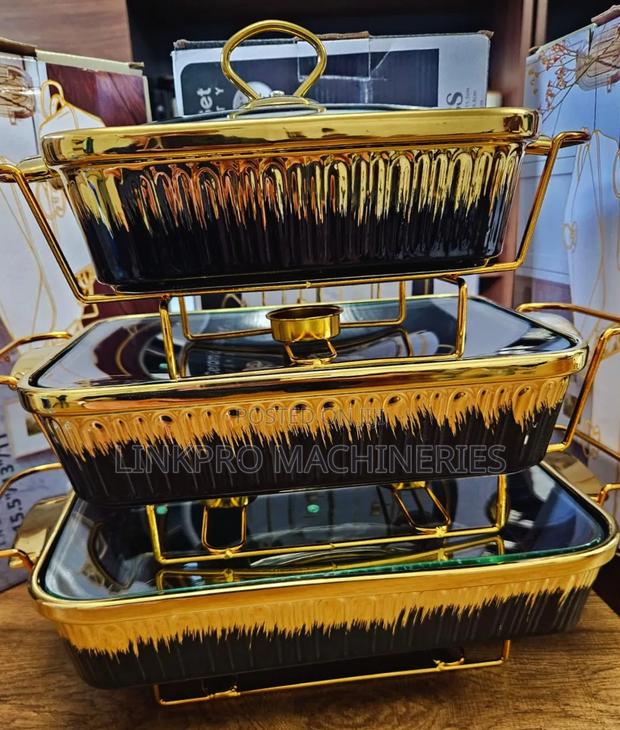 Three Piece Gold Chaffing Dish