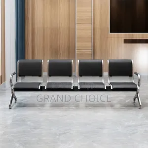 4 Seater Black Waiting Bench