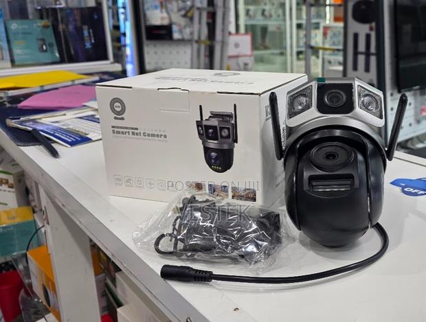 Dual Lens Wifi PTZ Camera With V380 Pro App Hd Ac Powered CCTV Camera