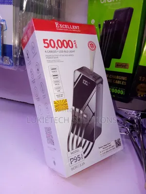 5000mah Excellent Powerbank With Four Attached Wired Powerbank