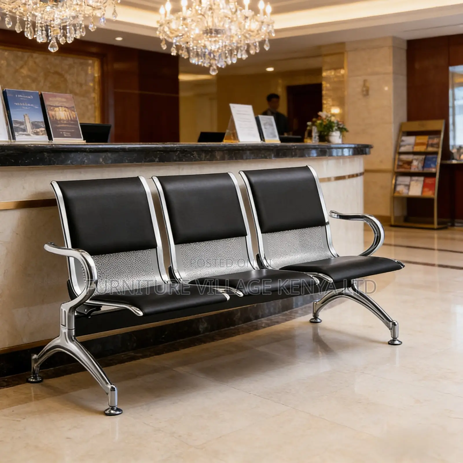 3-Link Padded Reception Benche