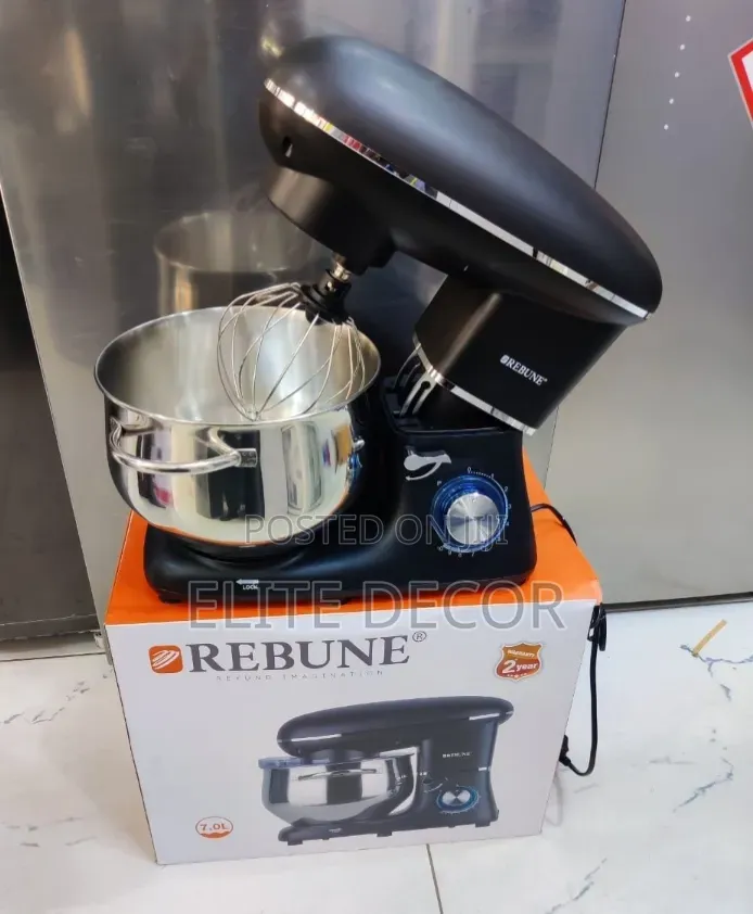 Rebune 7l Stand Mixer | Heavy Duty Dough Mixer | Stainless Steel Bowl