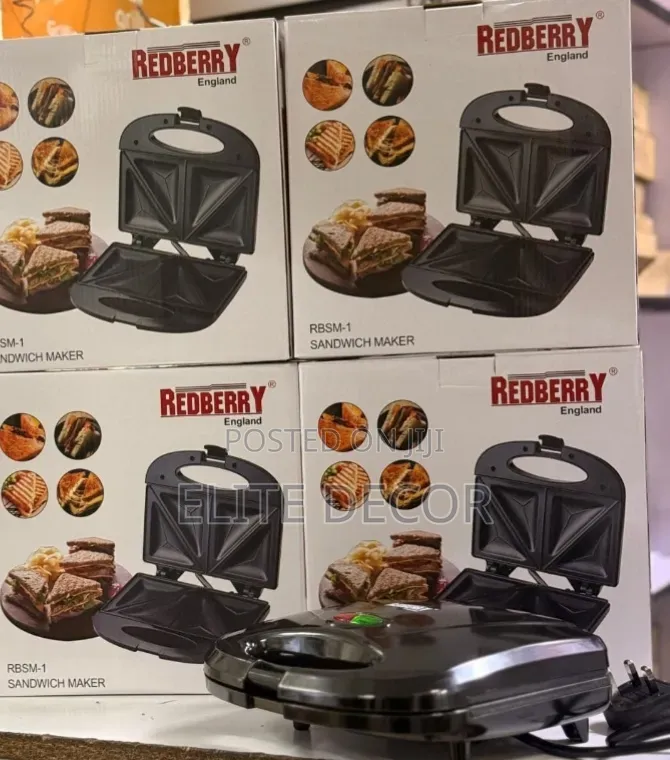 Redberry 750w Sandwich Maker | Non-Stick Toast Snack Maker