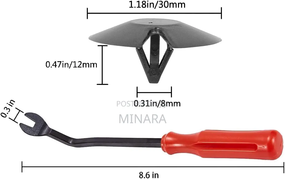30 Pcs, Engine Hood Insulation Retainer Clips With Fastener Remover