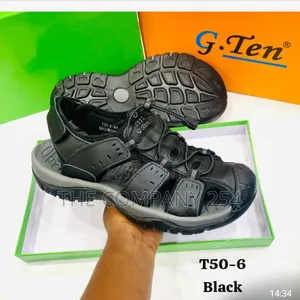 Quality Casual Leather Open Shoes With Rubber Sole