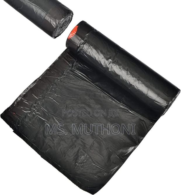 Black Strong Drawstring Trash Bags (75pc) - thumbnail 3